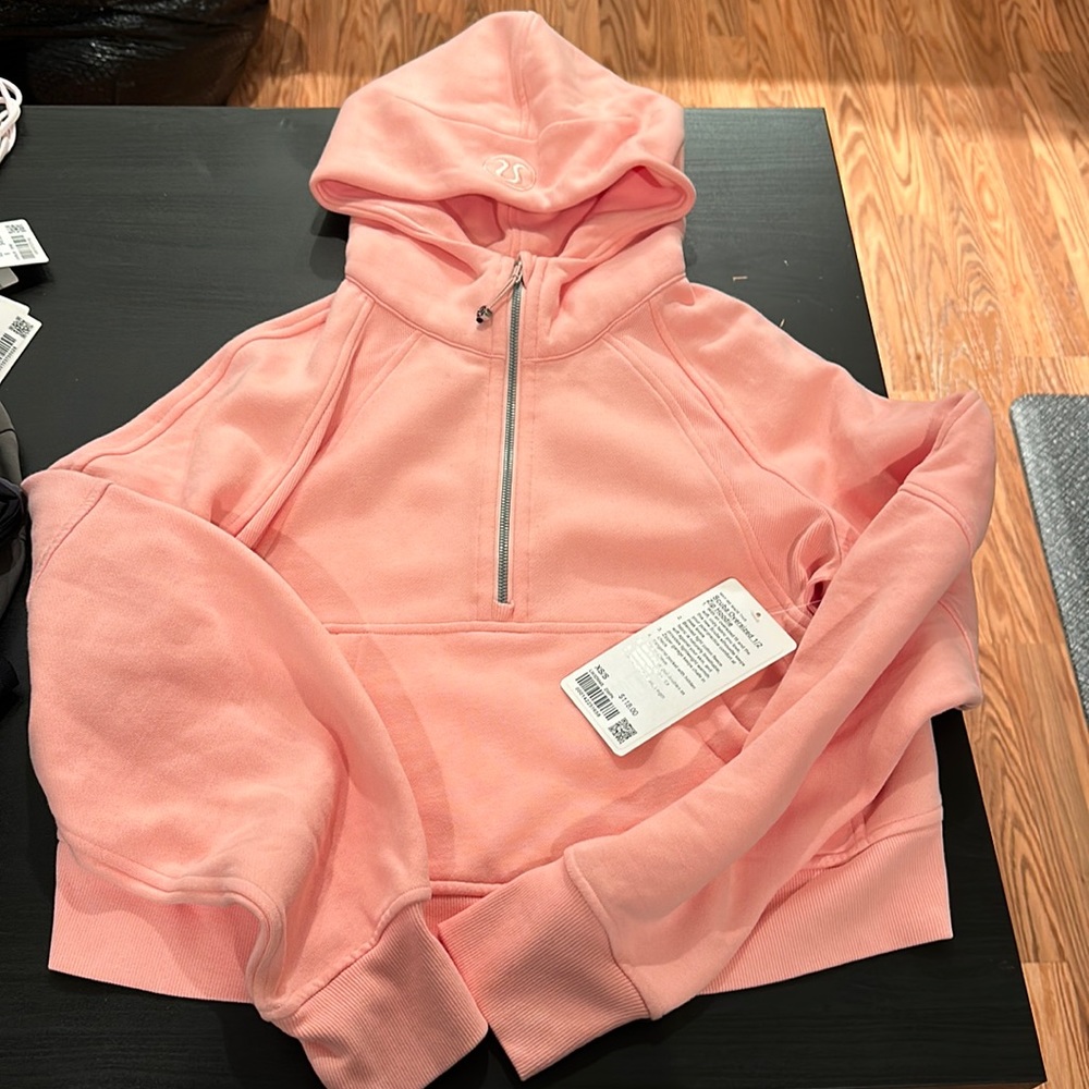 NWT Lululemon Oversized Scuba 1/2 Zip Hoodie - XS/S - Dew Pink - DWPK